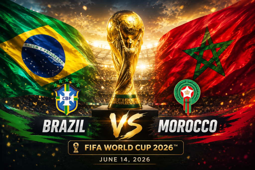 Brazil vs Morocco ahead of the FIFA World Cup 2026 group-stage match.