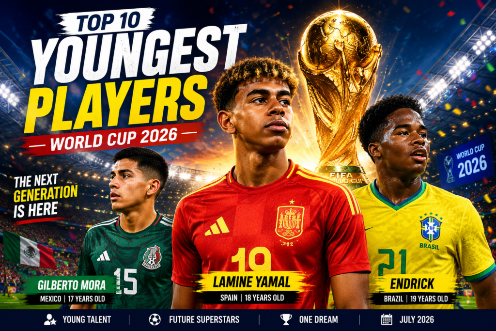 Top 10 youngest players at World Cup 2026 including Yamal Mora and Endrick