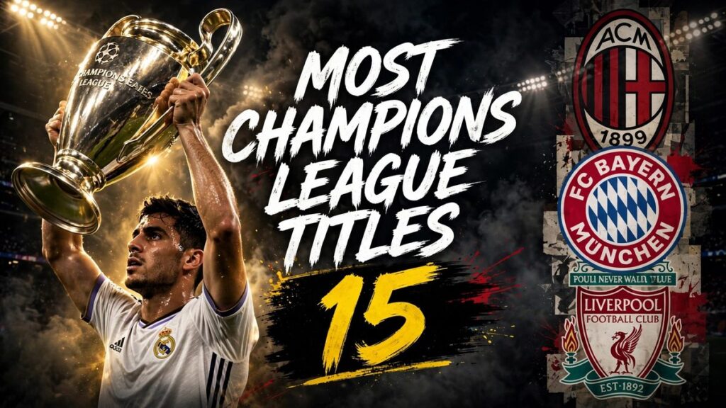 Most Champions League titles all-time ranking chart